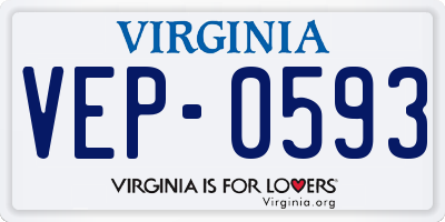 VA license plate VEP0593
