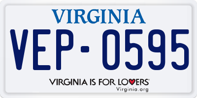 VA license plate VEP0595
