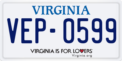 VA license plate VEP0599