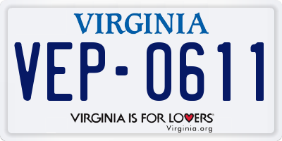 VA license plate VEP0611