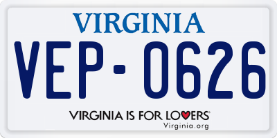 VA license plate VEP0626