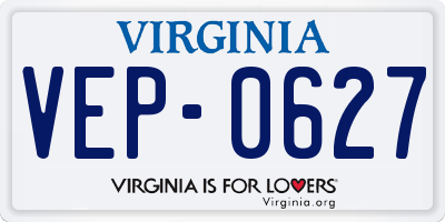 VA license plate VEP0627