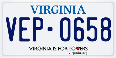 VA license plate VEP0658