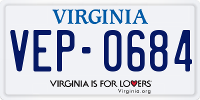 VA license plate VEP0684