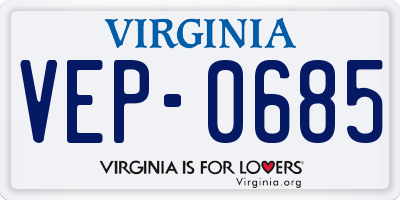 VA license plate VEP0685