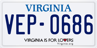 VA license plate VEP0686