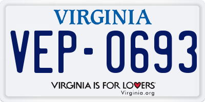 VA license plate VEP0693