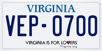 VA license plate VEP0700
