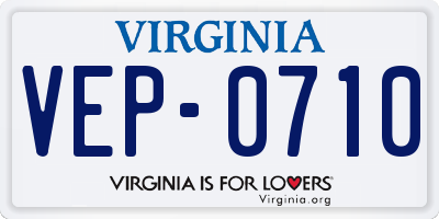 VA license plate VEP0710