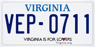 VA license plate VEP0711