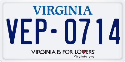 VA license plate VEP0714