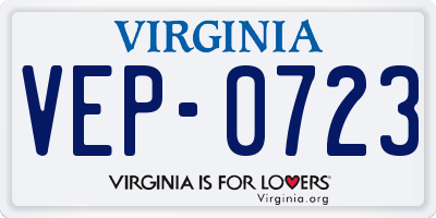 VA license plate VEP0723