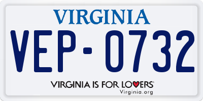 VA license plate VEP0732