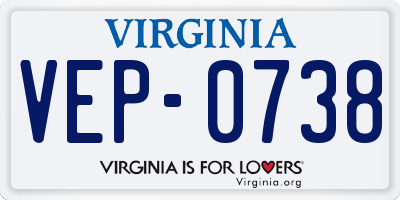 VA license plate VEP0738