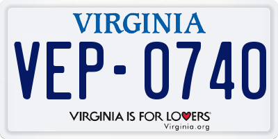 VA license plate VEP0740