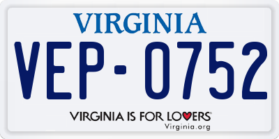 VA license plate VEP0752