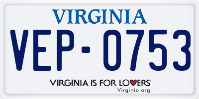 VA license plate VEP0753