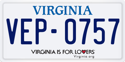 VA license plate VEP0757