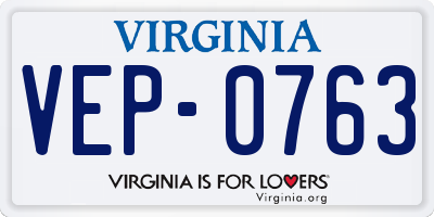 VA license plate VEP0763
