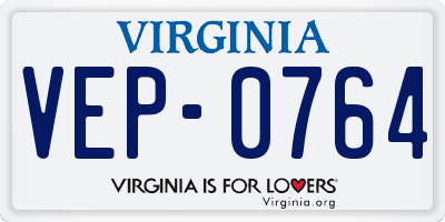 VA license plate VEP0764