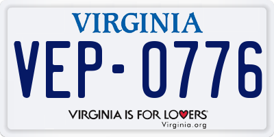 VA license plate VEP0776