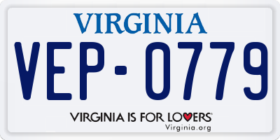VA license plate VEP0779