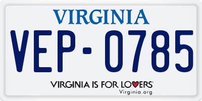 VA license plate VEP0785