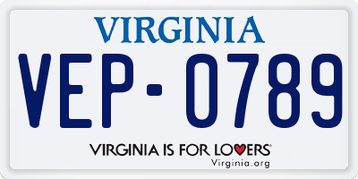 VA license plate VEP0789