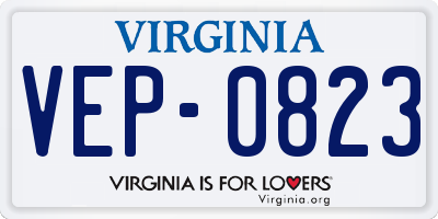 VA license plate VEP0823