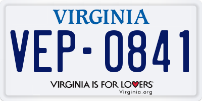 VA license plate VEP0841