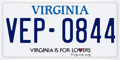VA license plate VEP0844
