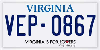 VA license plate VEP0867