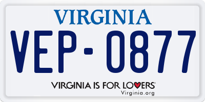 VA license plate VEP0877