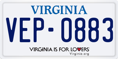 VA license plate VEP0883