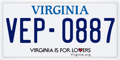 VA license plate VEP0887