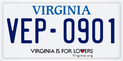 VA license plate VEP0901