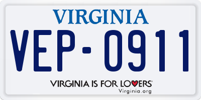 VA license plate VEP0911