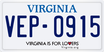 VA license plate VEP0915