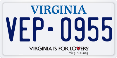 VA license plate VEP0955