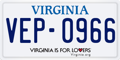 VA license plate VEP0966