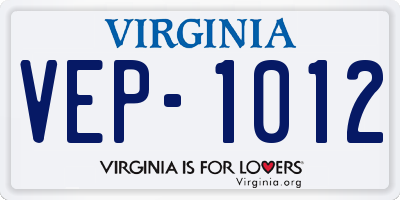 VA license plate VEP1012