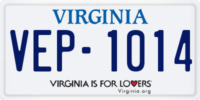 VA license plate VEP1014