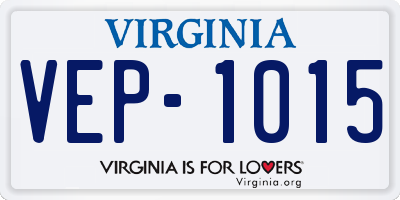 VA license plate VEP1015