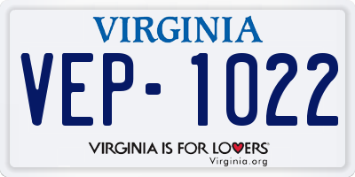 VA license plate VEP1022