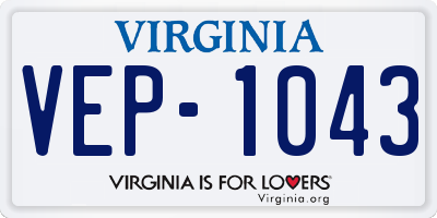VA license plate VEP1043