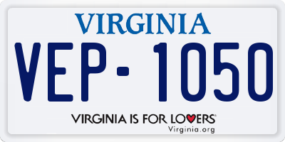 VA license plate VEP1050