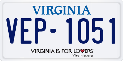 VA license plate VEP1051