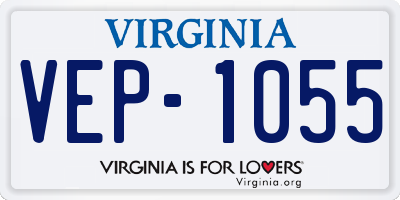 VA license plate VEP1055