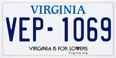 VA license plate VEP1069