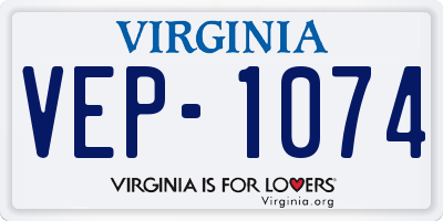 VA license plate VEP1074
